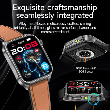 2026 Nuovo 650nm Terapia Laser Grassi nel sangue Acido urico Pressione sanguigna Smart Watch ECG + PPG Preciso Monitor di salute Smartwatch per gli uomini platinumshop