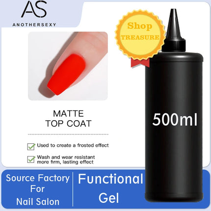 AS 500ml High Quality Nail Art Soak Off UV/LED No Wipe Top Coat Gel Polish Base Coat Without Sticky Layer Tempered TopCoat