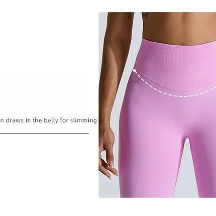 Seamless Women Solid Color High Waist Yoga Pants Sexy Hip-lifting Tight Sports Pants Women Push Up Fitness Workout Yoga Leggings PlatiNum