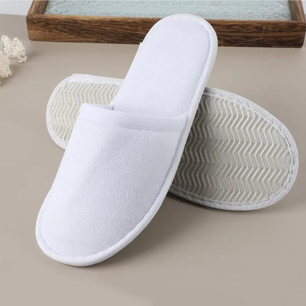 Disposable Slippers for Women and Men Non-Slip Hotel Travel Slippers Indoor Guest Slippers for Home Unisex Closed Toe Shoes Family Salon
