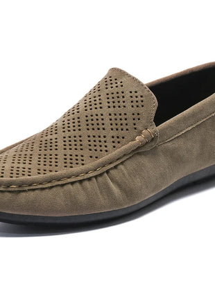STRONGSHEN scarpe da uomo Casual Luxury Brand Slip on mocassini vuoti in pelle scamosciata mocassini da uomo estate traspirante scarpe da guida da uomo italiane
