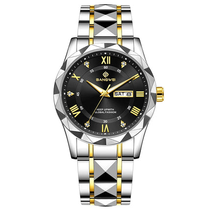 BANGWEI Orologio da donna elegante e lussuoso al quarzo, orologio da polso classico e semplice in acciaio inossidabile, con data automatica, impermeabile, con diamanti platinumshop