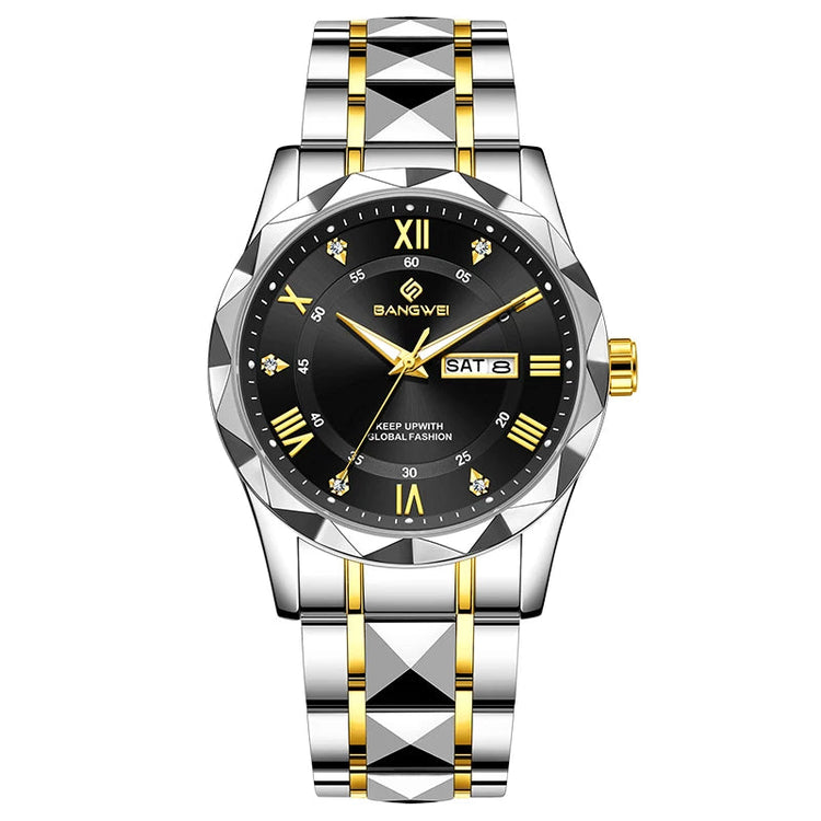 BANGWEI Orologio da donna elegante e lussuoso al quarzo, orologio da polso classico e semplice in acciaio inossidabile, con data automatica, impermeabile, con diamanti platinumshop
