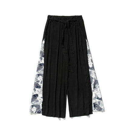 Pantaloni a Gamba Larga Streetwear da Uomo, Primaverili ed Estivi, Stampati, Casual, Stile Harem, Oversize, Vintage, Traspiranti e Comodi