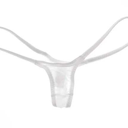 Women's Thin Ice Silk High Elastic Thong Mini Low-rise Sexy Sheer Single Layer Underwear