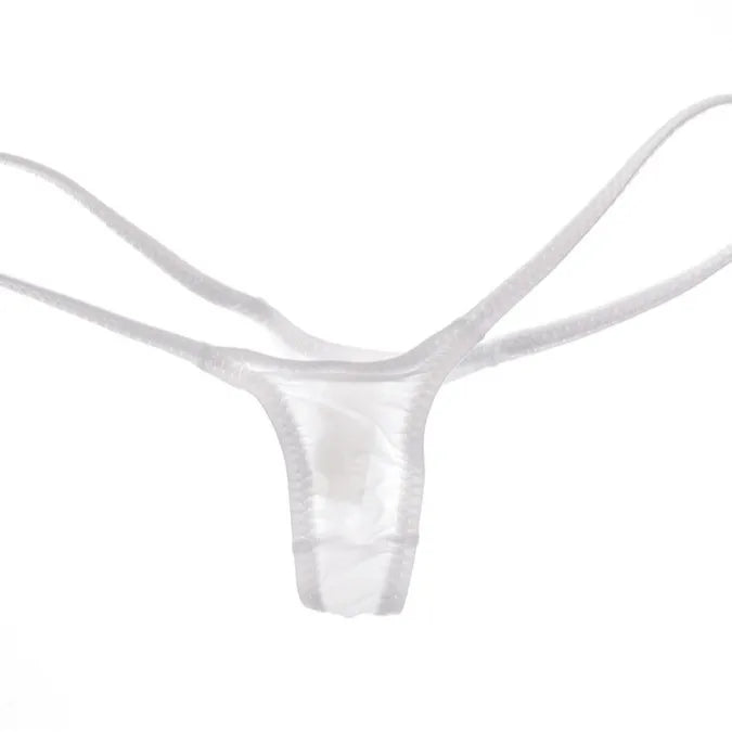 Women's Thin Ice Silk High Elastic Thong Mini Low-rise Sexy Sheer Single Layer Underwear