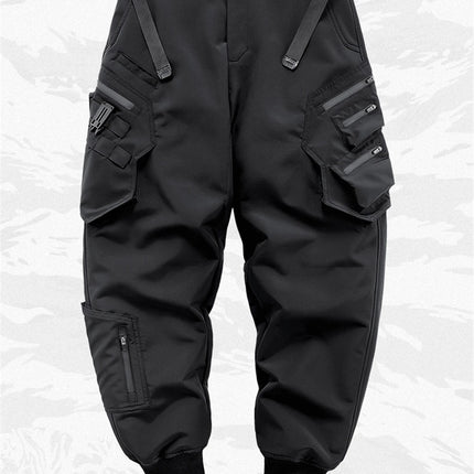 2024 Winter Warm Tactical Pants Men Fashion Functional Multi Pockets Cargo Trousers Hip Hop Streetwear Joggers Pant Techwear