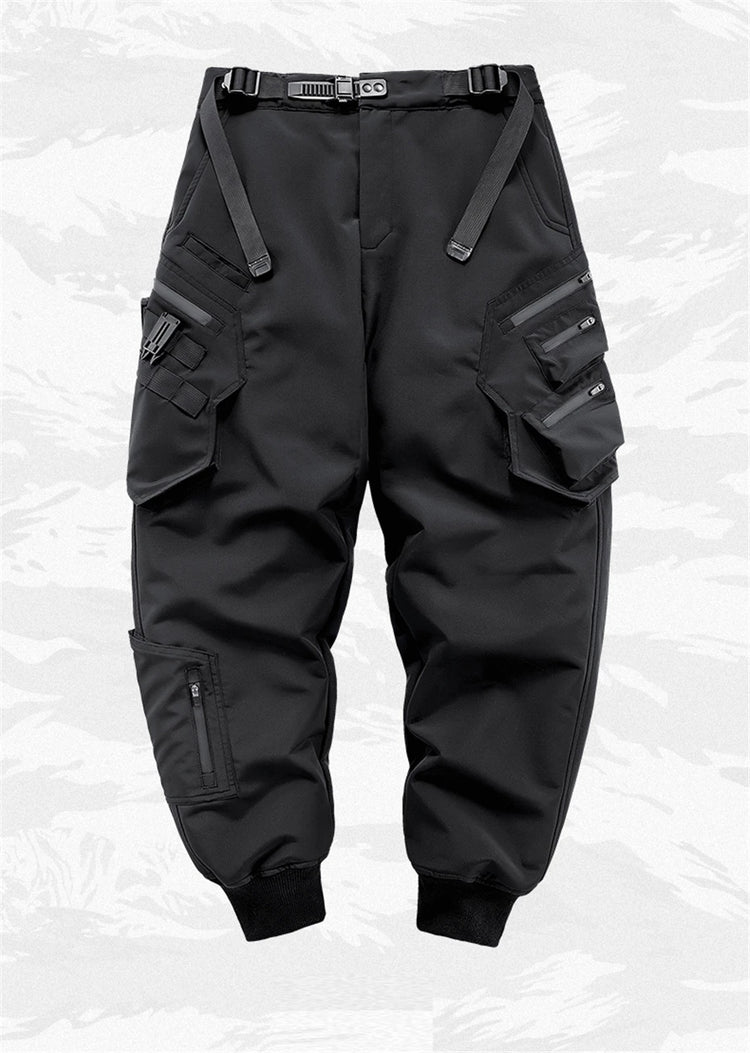 2024 Winter Warm Tactical Pants Men Fashion Functional Multi Pockets Cargo Trousers Hip Hop Streetwear Joggers Pant Techwear