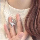 Silver Butterfly Necklace Women Crystal Zircon Pendant Necklace for Women Girl Crystal Chain Necklace Party Jewelry PlatiNum