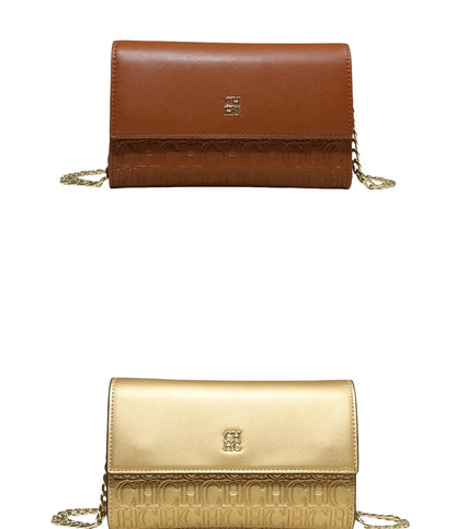 Borsa a tracolla da donna alla moda CH con design con stampa di lettere Borsa a catena da donna versatile essenziale per il Festival 2025