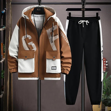 2025 Spring Casual Jackets Sportswear+Pants Men's Sets Korean Style 2 Piece Sets Men Streetwear Fitness Male Tracksuit
