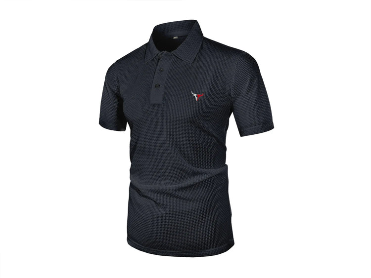 T-shirt estiva a maniche corte da uomo con risvolto in seta ghiacciata, top da uomo
