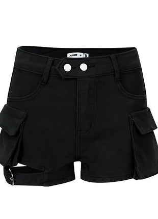 Pantaloncini cargo a vita alta Pantaloncini jeans con tasche chic kaki Abiti estivi per ragazza sexy per donna