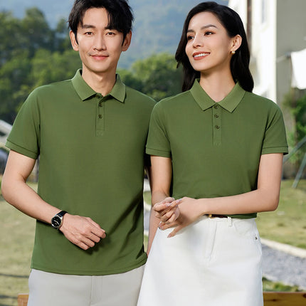 100% cotton work polo shirt, custom pure cotton polo, corporate culture short-sleeved T-shirt, embroidery, print, logo, word