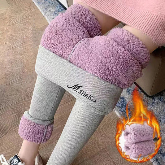 2025 Winter Women's Pants Warm Leggings High Waist Leggings Women Solid Comfortable Thick Bottom Stretchy Leggin Female Clothing