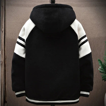 2023 Men's Hooded Jackets Japan Fashion Streetwear Harajuku Coats Men Autumn Winter Men Clothing Wool Jackets Embroidery Jacket