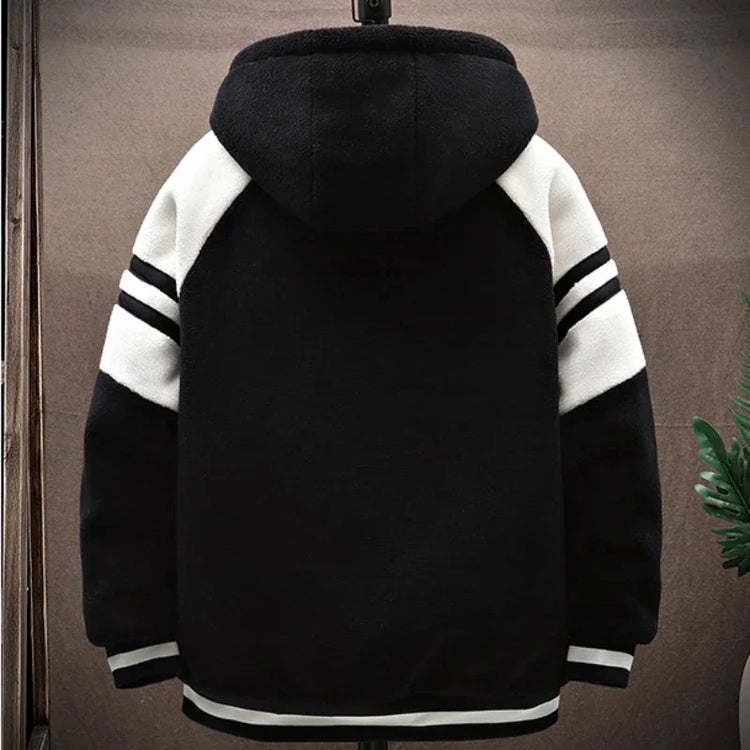 2023 Men's Hooded Jackets Japan Fashion Streetwear Harajuku Coats Men Autumn Winter Men Clothing Wool Jackets Embroidery Jacket