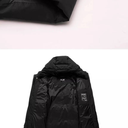 Kelme Long Down Men Winter Jacket Hooded Warm Windproof Couple Camping Equipment Paragraph Down Coat Jacket Women Утепленный