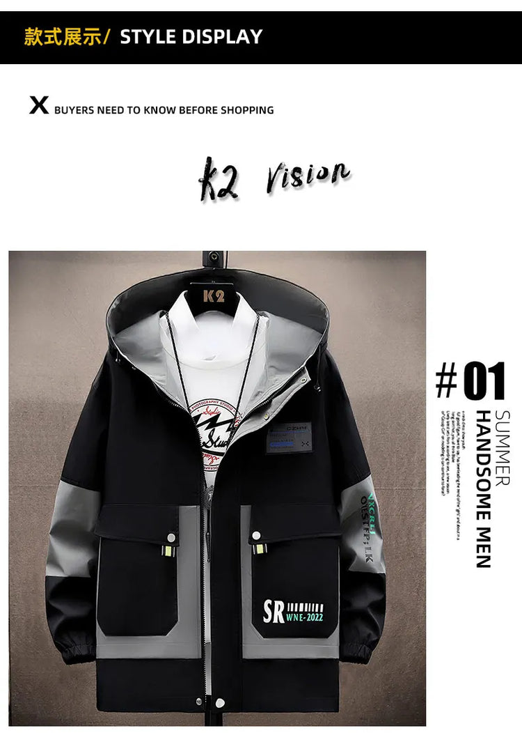 Autumn new style Fashion Trend Hooded Jacket spring Men's Casual Comfort Fleece High Quality Coat male full size M-4XL