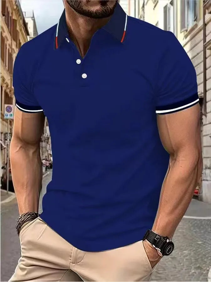 Top a maniche corte da uomo T-shirt casual quotidiana a maniche corte con risvolto casual a maniche corte T-shirt casual da uomo