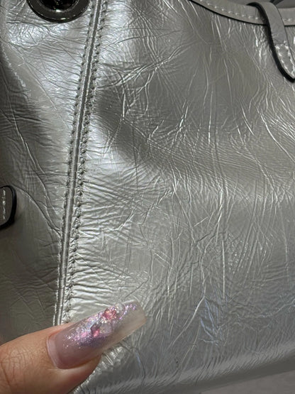 Women's Soft Top Grain Leather Tote Bag - Large Capacity Crossbody Shoulder Underarm Bag, Stylish Versatile Shopping Handbag