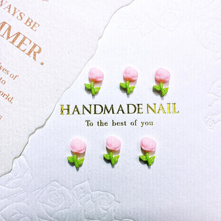50/100/200Pcs, 5*8mm, Camellia, Rose, Lily of The Valley, Sweet, Flower Series, Nail Accessories, Stereo, DIY