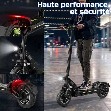 Monopattino Elettrico per Adulti TODIMART, E-Scooter Urbano, Batteria 48V 10.4Ah, Motore 500W, Velocità 45km/h, Autonomia 30-45km, Monopattino Elettrico Pieghevole Portatile per Pendolari