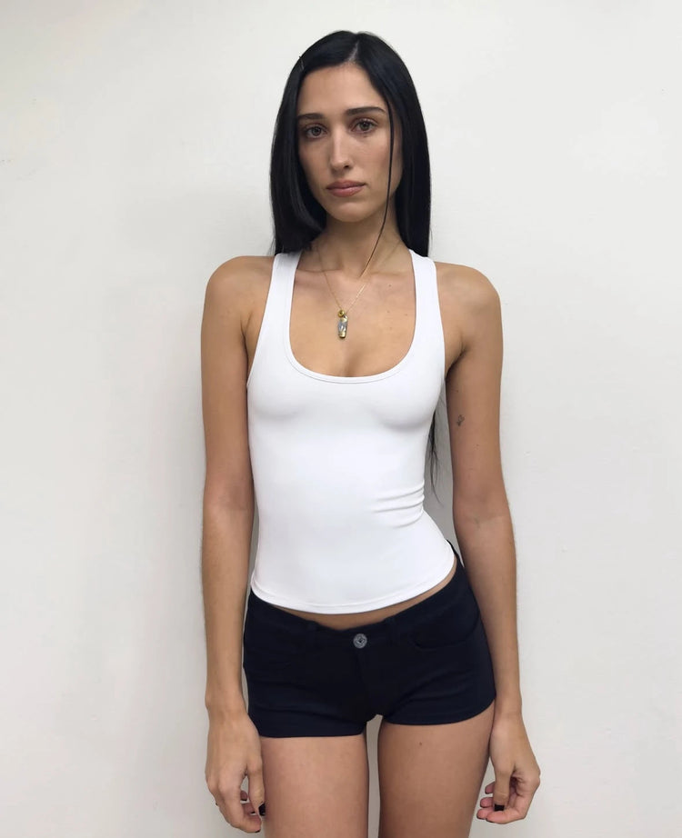 Tank Summer Women's Black Ultra-Short Shorts, Low-Waist Tight-Fitting Hot Pants, Suitable for All Kinds of Basic Styles with Camisoles and Short Sleeves PlatiNum