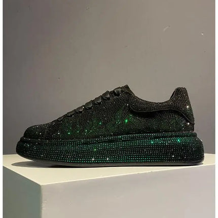 New Luxury Charming Men Showy Rhinestone Casual High Top Shoes Flats Male Designer Prom Sneakers Loafers Shoes Zapatos Hombre