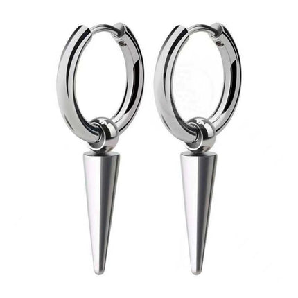 Long Hanging Crosses Leaves Pendants Hoops Woman Earrings Man Vintage Stainless steel Hip Hop Ear Piercing Jewelry Accessories PlatiNum
