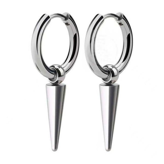 Long Hanging Crosses Leaves Pendants Hoops Woman Earrings Man Vintage Stainless steel Hip Hop Ear Piercing Jewelry Accessories PlatiNum