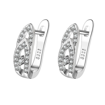Orecchini in argento sterling 925 gioielli di alta qualità retrò modello semplice orecchini con zirconi bianchi viola vendita calda platinumshop