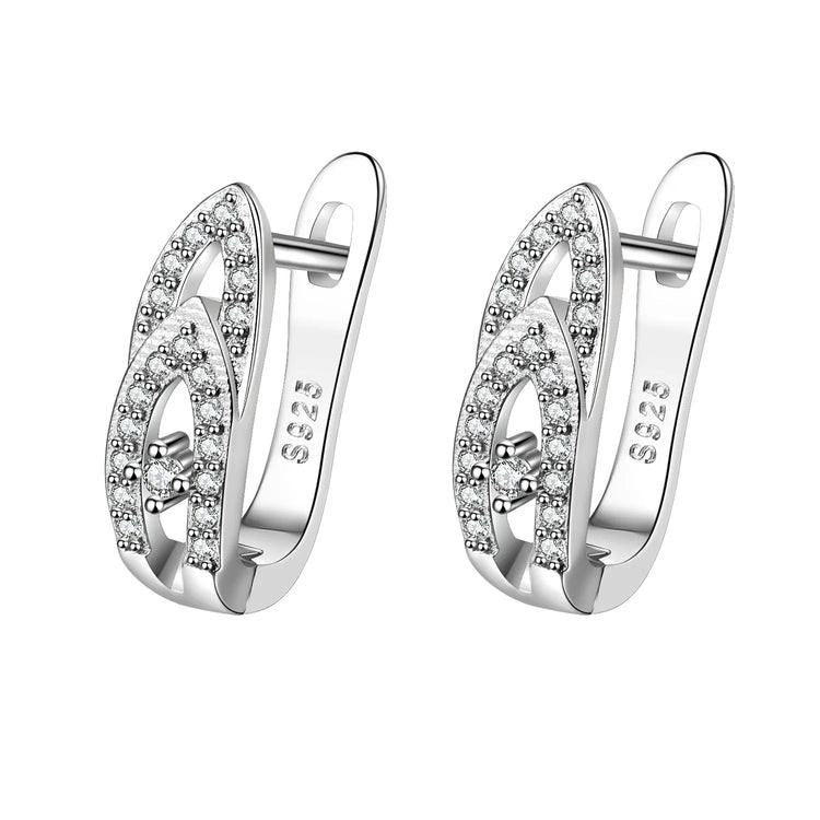 Orecchini in argento sterling 925 gioielli di alta qualità retrò modello semplice orecchini con zirconi bianchi viola vendita calda platinumshop