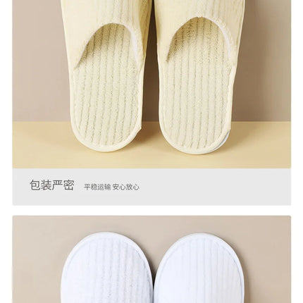 5 pairs/lot men women disposable hotel slippers guest cotton slides home travel SPA slipper hospitality cheap indoor slip-on