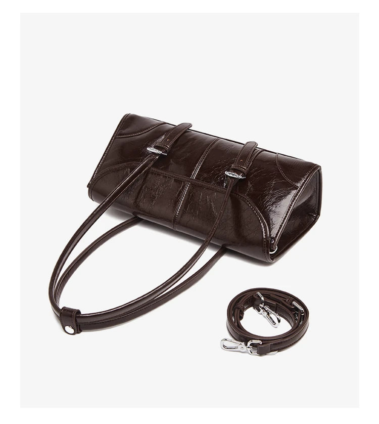 FOXER Lady's Shoulder Bag Genuine Leather Cross Body Bag 2025 Autumn Winter Large Capacity Travel Bag Commute Work Elegant