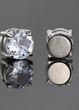 Orecchini finti Ice Out per uomo donna Forte magnete magnetico in acciaio inossidabile non penetrante Accessori per gioielli di moda Hip Hop Rock platinumshop