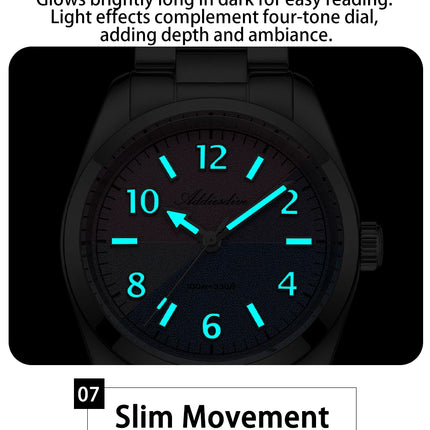 ADDIESDIVE Watch Men 2026 New 36mm Quartz Wristwatch AD2555 Sapphire 100m Waterproof BGW9 Luminous 316L Stainless Steel Watches