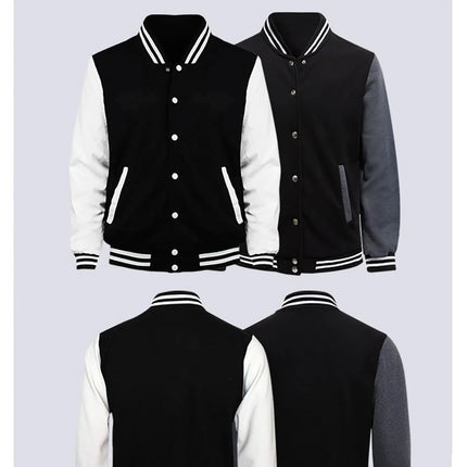 New York Paris Are Both Dream Cities Print Man Jacket Loose Hip Hop Baseball Jersey Fleece Button Coats Autumn Casual Clothes