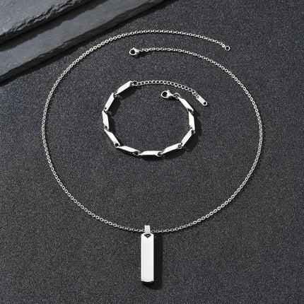 Vnox Set di 2 Pezzi Collana con Ciondolo e Bracciale da Uomo, Set di Gioielli in Acciaio Inossidabile Colore Nero Oro Argento, Regali di Gioielleria alla Moda platinumshop
