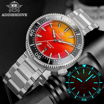 ADDIESDIVE 1000m Waterproof Diver Watches Sapphire Glass Automatic Mechanical Watches Super Luminous AD2526 Gradient Wristwatch