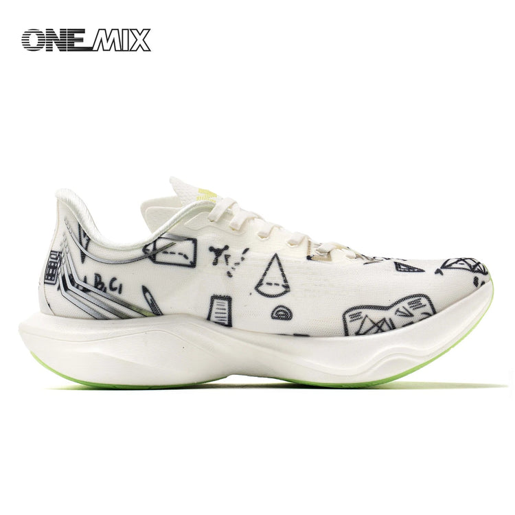 Scarpe da Corsa ONEMIX Marathon con Piastra in Carbonio, Supporto Professionale Stabile, Ammortizzazione, Ultra-leggere e Reattive per Uomo PlatiNum
