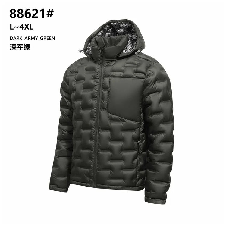 Graphene Self-heating Puffer Jacket Men Solid Windproof Pleated Padded Jackets Brand Classical Warm Winter Down Coat Male Parkas