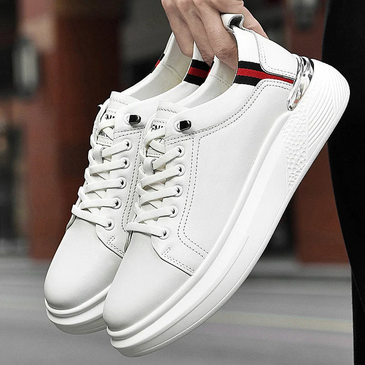 Men's Leather Casual Shoes 6/8 Cm Height-enhancing Sport Shoes Men Vulcanize Shoes Luxury Tennis Training Shoe Zapatos De Hombre