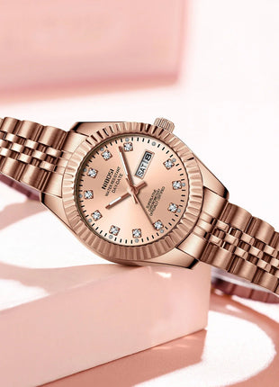 NIBOSI Orologi da donna con diamanti Orologio da donna casual di moda di lusso delle migliori marche Orologio da donna con data settimanale automatica impermeabile Reloj platinumshop