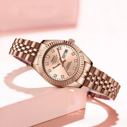 NIBOSI Orologi da donna con diamanti Orologio da donna casual di moda di lusso delle migliori marche Orologio da donna con data settimanale automatica impermeabile Reloj platinumshop