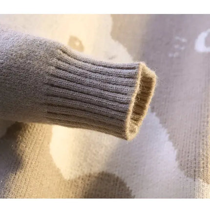 Cartoon Cat's New Knitted Sweater 2025 Men's Autumn/Winter Warm Knitted Sweater Men's Pullover Home Clothes
