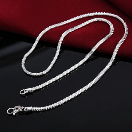 40-75cm 925 Sterling Silver 1MM/2MM/3MM solid Snake Chain Necklace For Men Women Fashion Jewelry for pendant free shipping PlatiNum