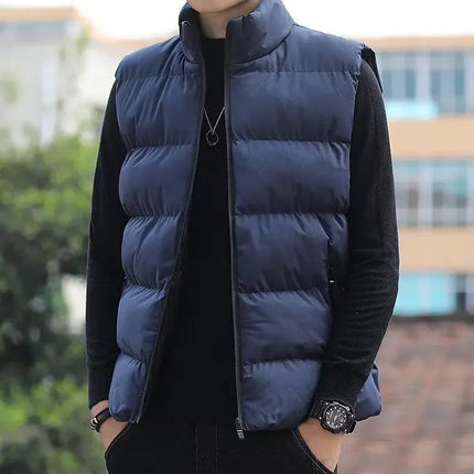 2026 Men's Lightweight Down Jacket - Windproof Sleeveless Winter Casual Coat - Thick and Warm Waist Cover - Street Style