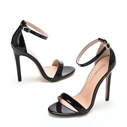 2026 spring Fashion Large Size 11cm Woman Sexy Dance Shoes Sandals Women Shoe Summer High Heels Stiletto Elegant Party Shoe PlatiNum