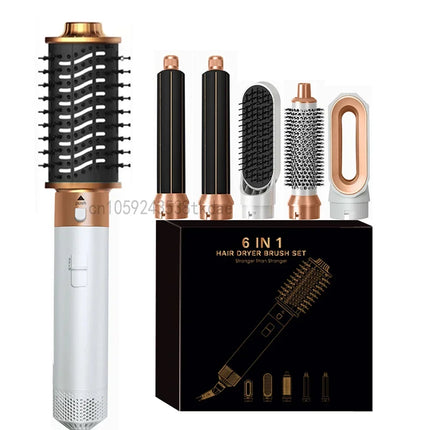 6 in 1 Hair Dryer One-step Hot Air Comb Set Professional Air styling Curling Iron Hair Straightener Styling Tool Hair Dryer